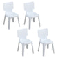 Contemporary Style Plastic Dining Armless Chair Solid Back Dining Chairs for Home White 4 Piece Set Clearhalo ' kitchen&dining_furn' 'Dining Chairs' 'Dining Tables & Seating' 'dining_chair' 'furn' 'furn_dining_chair' 'Furniture' 'furniture_dining_chair' 'Kitchen & Dining Furniture' 'kitchen' 4039747