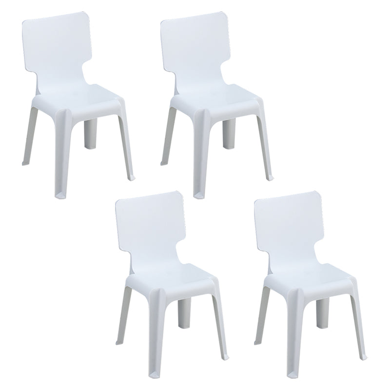 Contemporary Style Plastic Dining Armless Chair Solid Back Dining Chairs for Home White 4 Piece Set Clearhalo ' kitchen&dining_furn' 'Dining Chairs' 'Dining Tables & Seating' 'dining_chair' 'furn' 'furn_dining_chair' 'Furniture' 'furniture_dining_chair' 'Kitchen & Dining Furniture' 'kitchen' 4039747