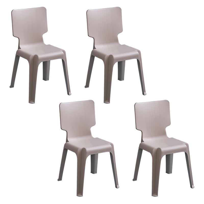 Contemporary Style Plastic Dining Armless Chair Solid Back Dining Chairs for Home Coffee 4 Piece Set Clearhalo ' kitchen&dining_furn' 'Dining Chairs' 'Dining Tables & Seating' 'dining_chair' 'furn' 'furn_dining_chair' 'Furniture' 'furniture_dining_chair' 'Kitchen & Dining Furniture' 'kitchen' 4039750