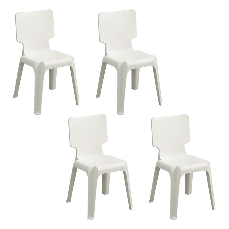 Contemporary Style Plastic Dining Armless Chair Solid Back Dining Chairs for Home Khaki 4 Piece Set Clearhalo ' kitchen&dining_furn' 'Dining Chairs' 'Dining Tables & Seating' 'dining_chair' 'furn' 'furn_dining_chair' 'Furniture' 'furniture_dining_chair' 'Kitchen & Dining Furniture' 'kitchen' 4039753