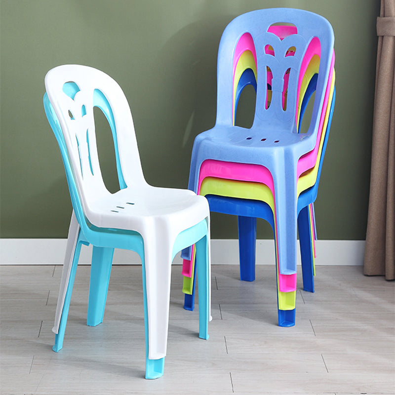 Contemporary Plastic Dining Armless Chair Slat Back Side Stackable Chairs for Home Clearhalo ' kitchen&dining_furn' 'Dining Chairs' 'Dining Tables & Seating' 'dining_chair' 'furn' 'furn_dining_chair' 'Furniture' 'furniture_dining_chair' 'Kitchen & Dining Furniture' 'kitchen' 4039757