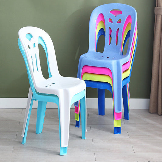 Contemporary Plastic Dining Armless Chair Slat Back Side Stackable Chairs for Home Clearhalo ' kitchen&dining_furn' 'Dining Chairs' 'Dining Tables & Seating' 'dining_chair' 'furn' 'furn_dining_chair' 'Furniture' 'furniture_dining_chair' 'Kitchen & Dining Furniture' 'kitchen' 4039757