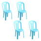 Contemporary Plastic Dining Armless Chair Slat Back Side Stackable Chairs for Home Light Blue 4 Piece Set Clearhalo ' kitchen&dining_furn' 'Dining Chairs' 'Dining Tables & Seating' 'dining_chair' 'furn' 'furn_dining_chair' 'Furniture' 'furniture_dining_chair' 'Kitchen & Dining Furniture' 'kitchen' 4039758