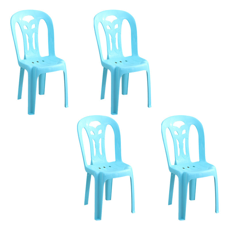 Contemporary Plastic Dining Armless Chair Slat Back Side Stackable Chairs for Home Light Blue 4 Piece Set Clearhalo ' kitchen&dining_furn' 'Dining Chairs' 'Dining Tables & Seating' 'dining_chair' 'furn' 'furn_dining_chair' 'Furniture' 'furniture_dining_chair' 'Kitchen & Dining Furniture' 'kitchen' 4039758
