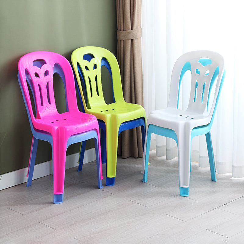 Contemporary Plastic Dining Armless Chair Slat Back Side Stackable Chairs for Home Clearhalo ' kitchen&dining_furn' 'Dining Chairs' 'Dining Tables & Seating' 'dining_chair' 'furn' 'furn_dining_chair' 'Furniture' 'furniture_dining_chair' 'Kitchen & Dining Furniture' 'kitchen' 4039760