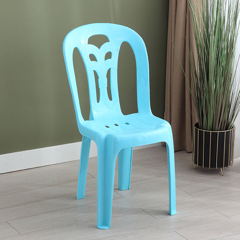 Contemporary Plastic Dining Armless Chair Slat Back Side Stackable Chairs for Home Light Blue 1 Piece Clearhalo ' kitchen&dining_furn' 'Dining Chairs' 'Dining Tables & Seating' 'dining_chair' 'furn' 'furn_dining_chair' 'Furniture' 'furniture_dining_chair' 'Kitchen & Dining Furniture' 'kitchen' 4039765