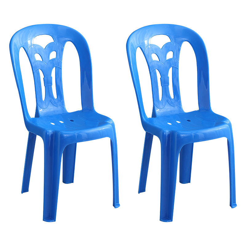 Contemporary Plastic Dining Armless Chair Slat Back Side Stackable Chairs for Home Dark Blue 2 Piece Set Clearhalo ' kitchen&dining_furn' 'Dining Chairs' 'Dining Tables & Seating' 'dining_chair' 'furn' 'furn_dining_chair' 'Furniture' 'furniture_dining_chair' 'Kitchen & Dining Furniture' 'kitchen' 4039767