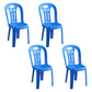 Contemporary Plastic Dining Armless Chair Slat Back Side Stackable Chairs for Home Dark Blue 4 Piece Set Clearhalo ' kitchen&dining_furn' 'Dining Chairs' 'Dining Tables & Seating' 'dining_chair' 'furn' 'furn_dining_chair' 'Furniture' 'furniture_dining_chair' 'Kitchen & Dining Furniture' 'kitchen' 4039768