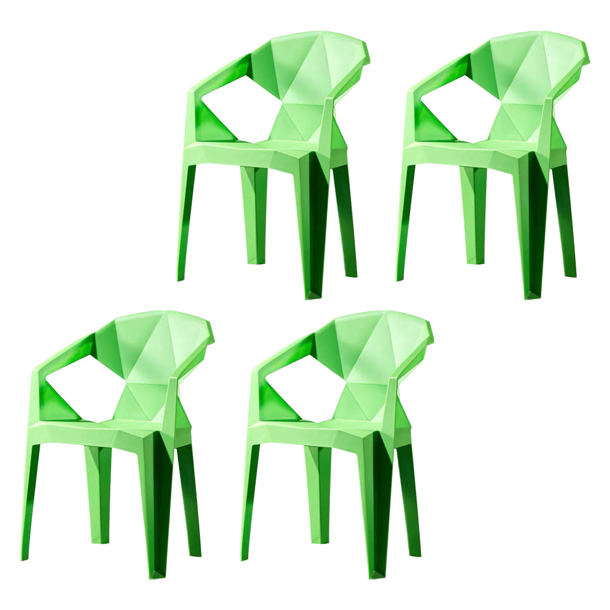 Modern Style Dining Chairs Plastic Dining Stackable Side Chairs for Kitchen (Set of 4) Green Clearhalo ' kitchen&dining_furn' 'Dining Chairs' 'Dining Tables & Seating' 'dining_chair' 'furn' 'furn_dining_chair' 'Furniture' 'furniture_dining_chair' 'Kitchen & Dining Furniture' 'kitchen' 4039783