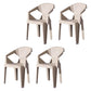 Modern Style Dining Chairs Plastic Dining Stackable Side Chairs for Kitchen (Set of 4) Khaki Clearhalo ' kitchen&dining_furn' 'Dining Chairs' 'Dining Tables & Seating' 'dining_chair' 'furn' 'furn_dining_chair' 'Furniture' 'furniture_dining_chair' 'Kitchen & Dining Furniture' 'kitchen' 4039787