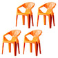 Modern Style Dining Chairs Plastic Dining Stackable Side Chairs for Kitchen (Set of 4) Orange Clearhalo ' kitchen&dining_furn' 'Dining Chairs' 'Dining Tables & Seating' 'dining_chair' 'furn' 'furn_dining_chair' 'Furniture' 'furniture_dining_chair' 'Kitchen & Dining Furniture' 'kitchen' 4039794
