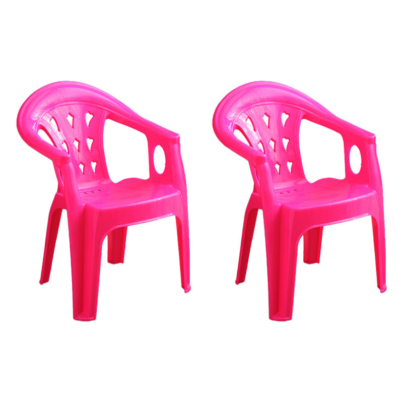 Modern Style Plastic Dining Arm Chair Slat Back Stackable Dining Chairs for Home Red 2 Piece Set Clearhalo ' kitchen&dining_furn' 'Dining Chairs' 'Dining Tables & Seating' 'dining_chair' 'furn' 'furn_dining_chair' 'Furniture' 'furniture_dining_chair' 'Kitchen & Dining Furniture' 'kitchen' 4039799
