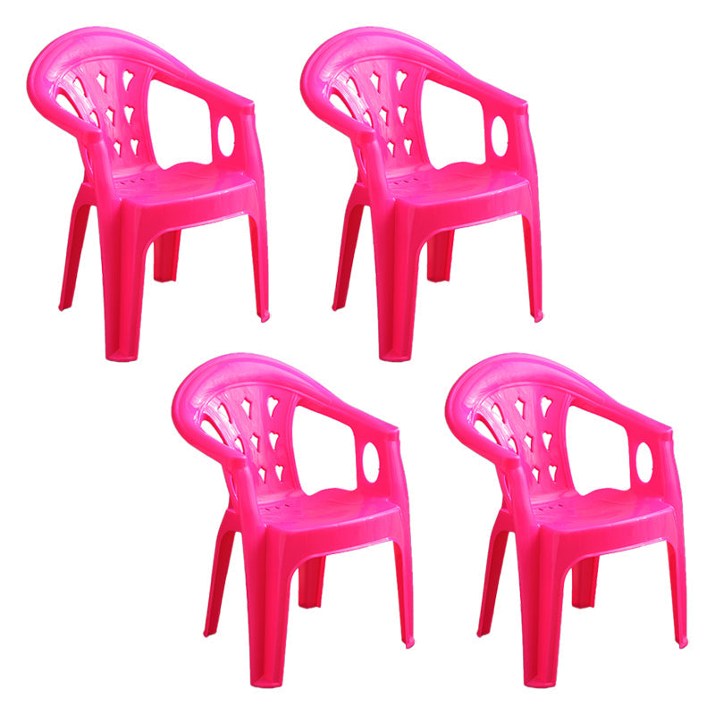 Modern Style Plastic Dining Arm Chair Slat Back Stackable Dining Chairs for Home Red 4 Piece Set Clearhalo ' kitchen&dining_furn' 'Dining Chairs' 'Dining Tables & Seating' 'dining_chair' 'furn' 'furn_dining_chair' 'Furniture' 'furniture_dining_chair' 'Kitchen & Dining Furniture' 'kitchen' 4039801