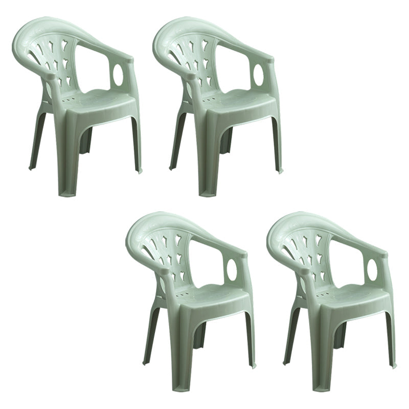 Modern Style Plastic Dining Arm Chair Slat Back Stackable Dining Chairs for Home Green 4 Piece Set Clearhalo ' kitchen&dining_furn' 'Dining Chairs' 'Dining Tables & Seating' 'dining_chair' 'furn' 'furn_dining_chair' 'Furniture' 'furniture_dining_chair' 'Kitchen & Dining Furniture' 'kitchen' 4039806
