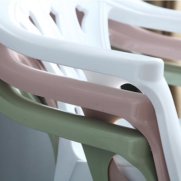 Modern Style Plastic Dining Arm Chair Slat Back Stackable Dining Chairs for Home Clearhalo ' kitchen&dining_furn' 'Dining Chairs' 'Dining Tables & Seating' 'dining_chair' 'furn' 'furn_dining_chair' 'Furniture' 'furniture_dining_chair' 'Kitchen & Dining Furniture' 'kitchen' 4039809