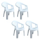 Modern Style Plastic Dining Arm Chair Slat Back Stackable Dining Chairs for Home White 4 Piece Set Clearhalo ' kitchen&dining_furn' 'Dining Chairs' 'Dining Tables & Seating' 'dining_chair' 'furn' 'furn_dining_chair' 'Furniture' 'furniture_dining_chair' 'Kitchen & Dining Furniture' 'kitchen' 4039813
