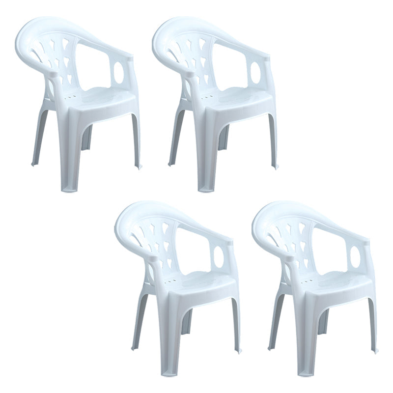 Modern Style Plastic Dining Arm Chair Slat Back Stackable Dining Chairs for Home White 4 Piece Set Clearhalo ' kitchen&dining_furn' 'Dining Chairs' 'Dining Tables & Seating' 'dining_chair' 'furn' 'furn_dining_chair' 'Furniture' 'furniture_dining_chair' 'Kitchen & Dining Furniture' 'kitchen' 4039813