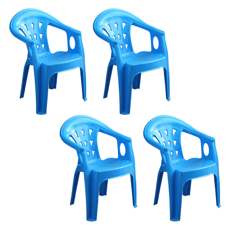 Modern Style Plastic Dining Arm Chair Slat Back Stackable Dining Chairs for Home Blue 4 Piece Set Clearhalo ' kitchen&dining_furn' 'Dining Chairs' 'Dining Tables & Seating' 'dining_chair' 'furn' 'furn_dining_chair' 'Furniture' 'furniture_dining_chair' 'Kitchen & Dining Furniture' 'kitchen' 4039820