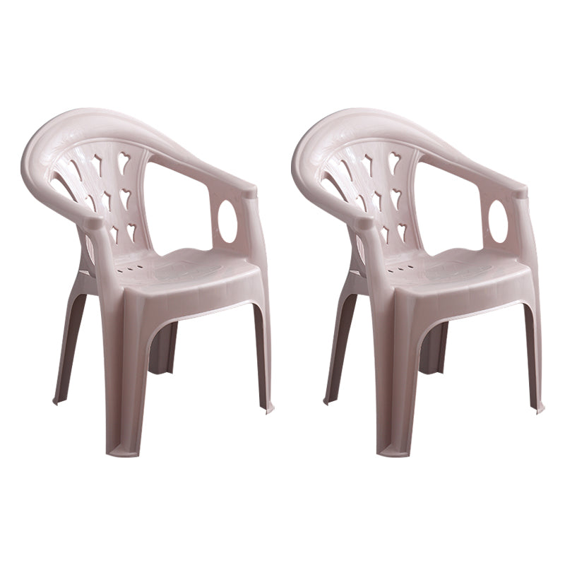 Modern Style Plastic Dining Arm Chair Slat Back Stackable Dining Chairs for Home Pink 2 Piece Set Clearhalo ' kitchen&dining_furn' 'Dining Chairs' 'Dining Tables & Seating' 'dining_chair' 'furn' 'furn_dining_chair' 'Furniture' 'furniture_dining_chair' 'Kitchen & Dining Furniture' 'kitchen' 4039822