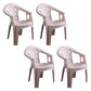 Modern Style Plastic Dining Arm Chair Slat Back Stackable Dining Chairs for Home Pink 4 Piece Set Clearhalo ' kitchen&dining_furn' 'Dining Chairs' 'Dining Tables & Seating' 'dining_chair' 'furn' 'furn_dining_chair' 'Furniture' 'furniture_dining_chair' 'Kitchen & Dining Furniture' 'kitchen' 4039823