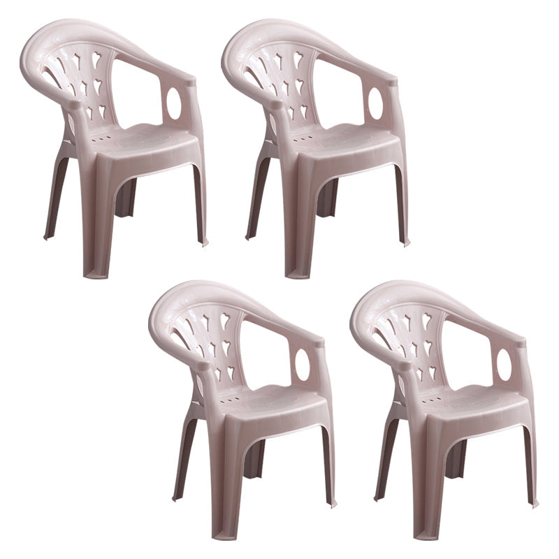 Modern Style Plastic Dining Arm Chair Slat Back Stackable Dining Chairs for Home Pink 4 Piece Set Clearhalo ' kitchen&dining_furn' 'Dining Chairs' 'Dining Tables & Seating' 'dining_chair' 'furn' 'furn_dining_chair' 'Furniture' 'furniture_dining_chair' 'Kitchen & Dining Furniture' 'kitchen' 4039823