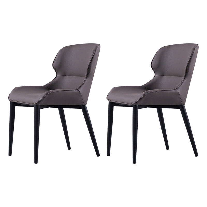 Industrial Indoor Arm Chair Wingback Metal Upholstered Dining Room Chair (Set of 2) Grey Clearhalo ' kitchen&dining_furn' 'Dining Chairs' 'Dining Tables & Seating' 'dining_chair' 'furn' 'furn_dining_chair' 'Furniture' 'furniture_dining_chair' 'Kitchen & Dining Furniture' 'kitchen' 4039826