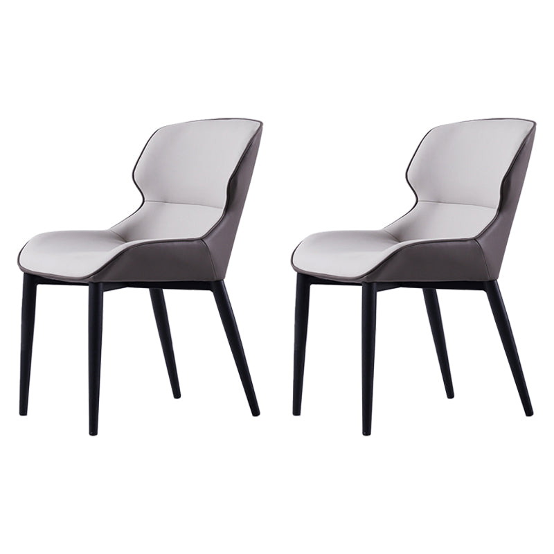 Industrial Indoor Arm Chair Wingback Metal Upholstered Dining Room Chair (Set of 2) Off-White Clearhalo ' kitchen&dining_furn' 'Dining Chairs' 'Dining Tables & Seating' 'dining_chair' 'furn' 'furn_dining_chair' 'Furniture' 'furniture_dining_chair' 'Kitchen & Dining Furniture' 'kitchen' 4039831