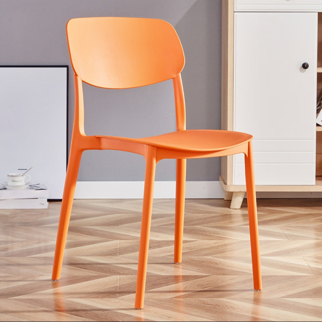 Contemporary Style Dining Chair Plastic Kitchen Dining Armless Single Chair Orange Clearhalo ' kitchen&dining_furn' 'Dining Chairs' 'Dining Tables & Seating' 'dining_chair' 'furn' 'furn_dining_chair' 'Furniture' 'furniture_dining_chair' 'Kitchen & Dining Furniture' 'kitchen' 4039842