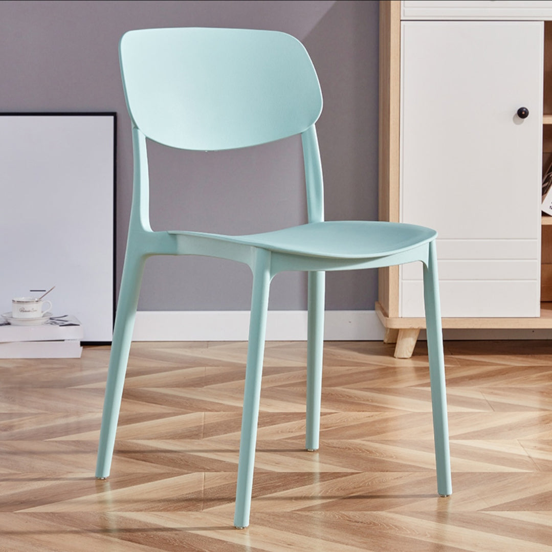 Contemporary Style Dining Chair Plastic Kitchen Dining Armless Single Chair Light Blue Clearhalo ' kitchen&dining_furn' 'Dining Chairs' 'Dining Tables & Seating' 'dining_chair' 'furn' 'furn_dining_chair' 'Furniture' 'furniture_dining_chair' 'Kitchen & Dining Furniture' 'kitchen' 4039848