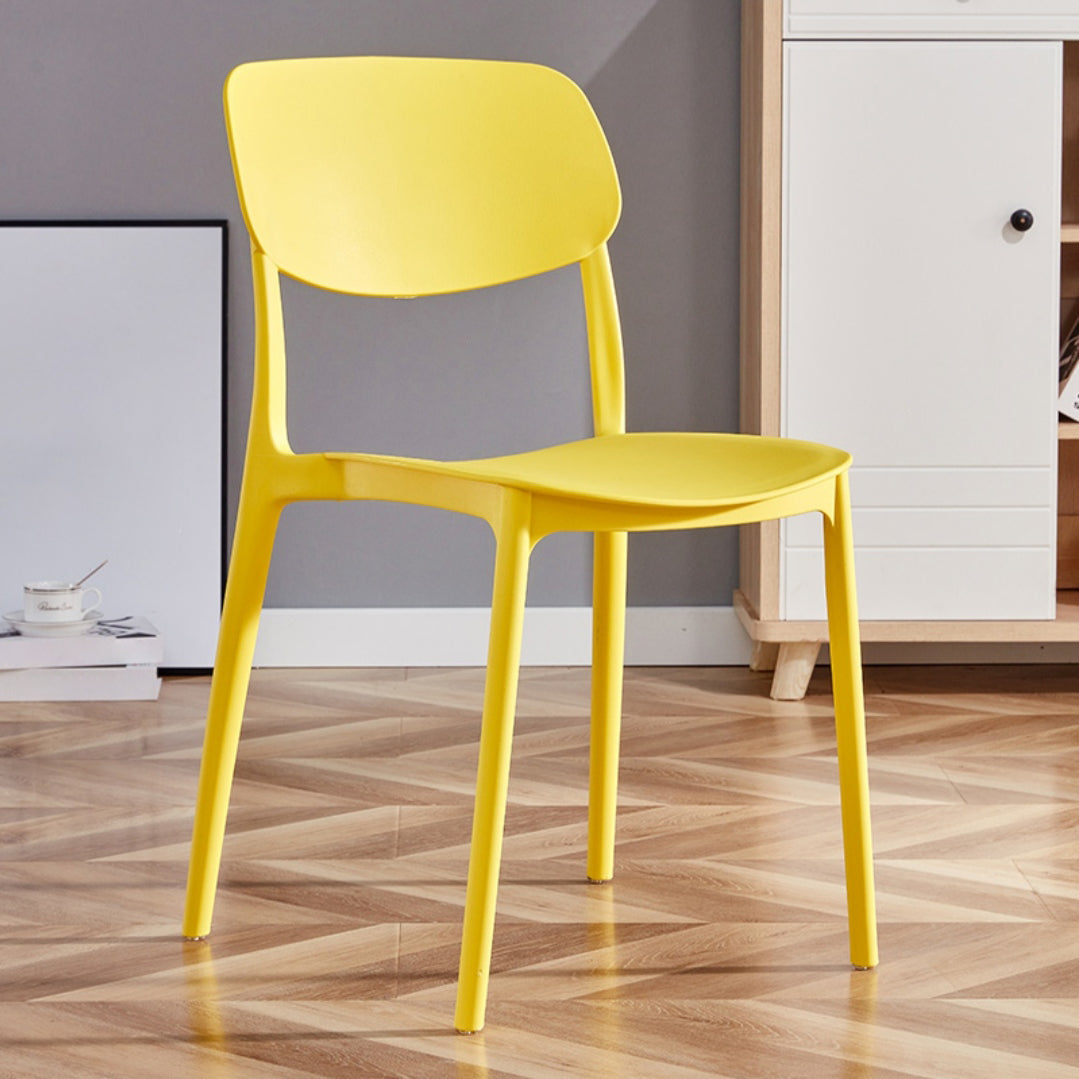 Contemporary Style Dining Chair Plastic Kitchen Dining Armless Single Chair Yellow Clearhalo ' kitchen&dining_furn' 'Dining Chairs' 'Dining Tables & Seating' 'dining_chair' 'furn' 'furn_dining_chair' 'Furniture' 'furniture_dining_chair' 'Kitchen & Dining Furniture' 'kitchen' 4039851