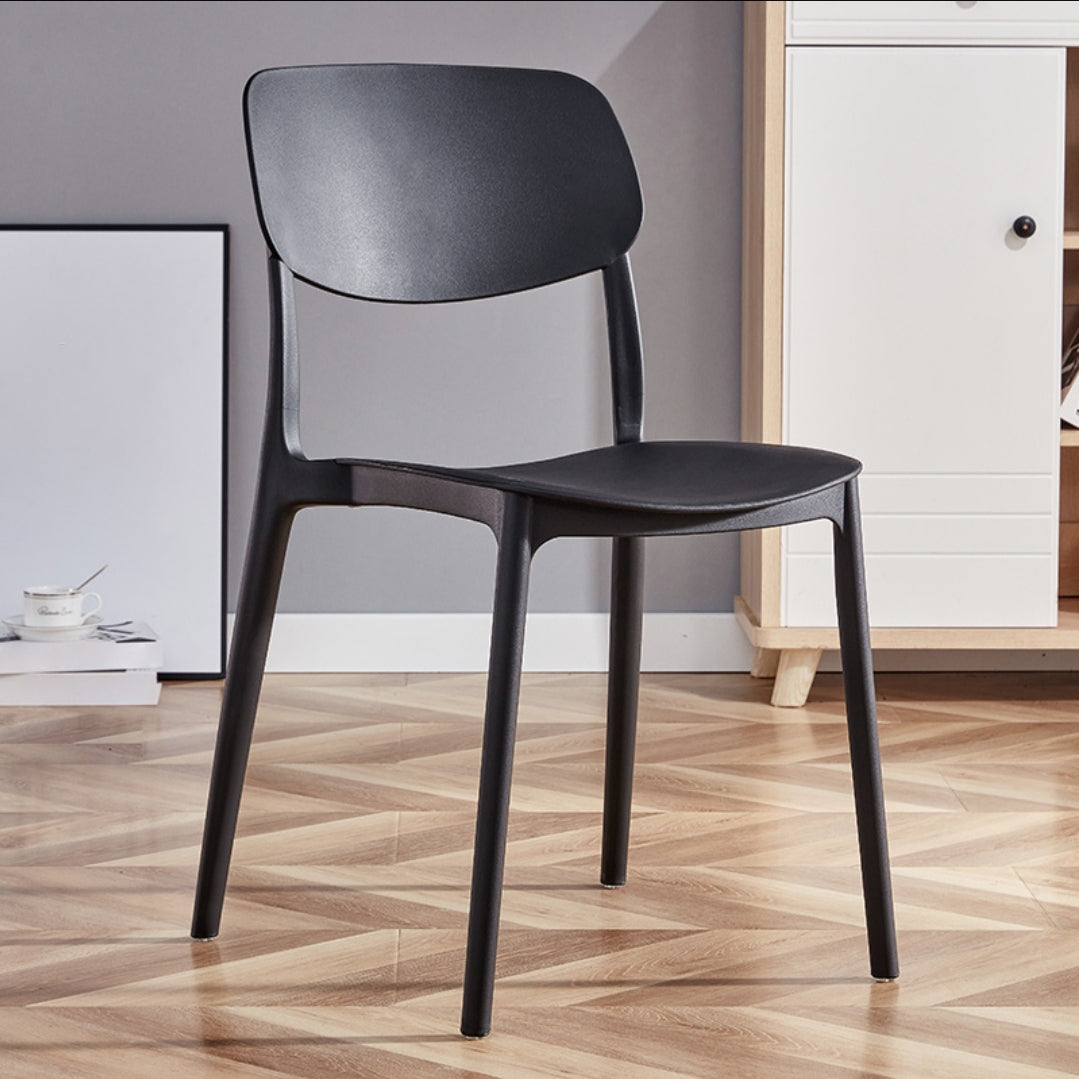 Contemporary Style Dining Chair Plastic Kitchen Dining Armless Single Chair Black Clearhalo ' kitchen&dining_furn' 'Dining Chairs' 'Dining Tables & Seating' 'dining_chair' 'furn' 'furn_dining_chair' 'Furniture' 'furniture_dining_chair' 'Kitchen & Dining Furniture' 'kitchen' 4039853