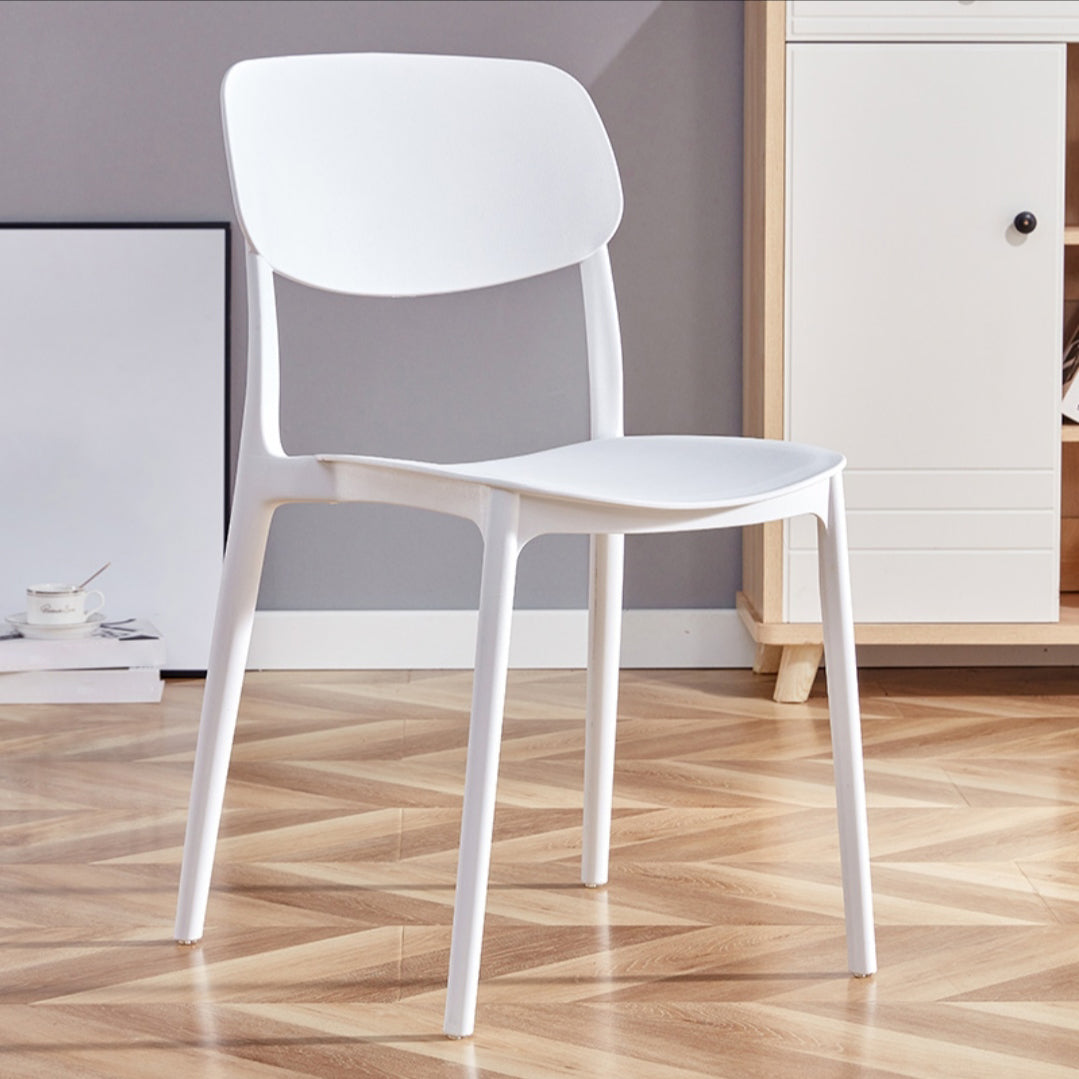 Contemporary Style Dining Chair Plastic Kitchen Dining Armless Single Chair White Clearhalo ' kitchen&dining_furn' 'Dining Chairs' 'Dining Tables & Seating' 'dining_chair' 'furn' 'furn_dining_chair' 'Furniture' 'furniture_dining_chair' 'Kitchen & Dining Furniture' 'kitchen' 4039855