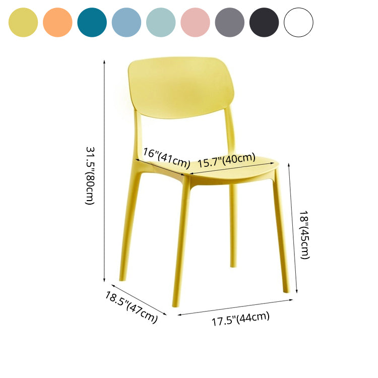 Contemporary Style Dining Chair Plastic Kitchen Dining Armless Single Chair Clearhalo ' kitchen&dining_furn' 'Dining Chairs' 'Dining Tables & Seating' 'dining_chair' 'furn' 'furn_dining_chair' 'Furniture' 'furniture_dining_chair' 'Kitchen & Dining Furniture' 'kitchen' 4039863