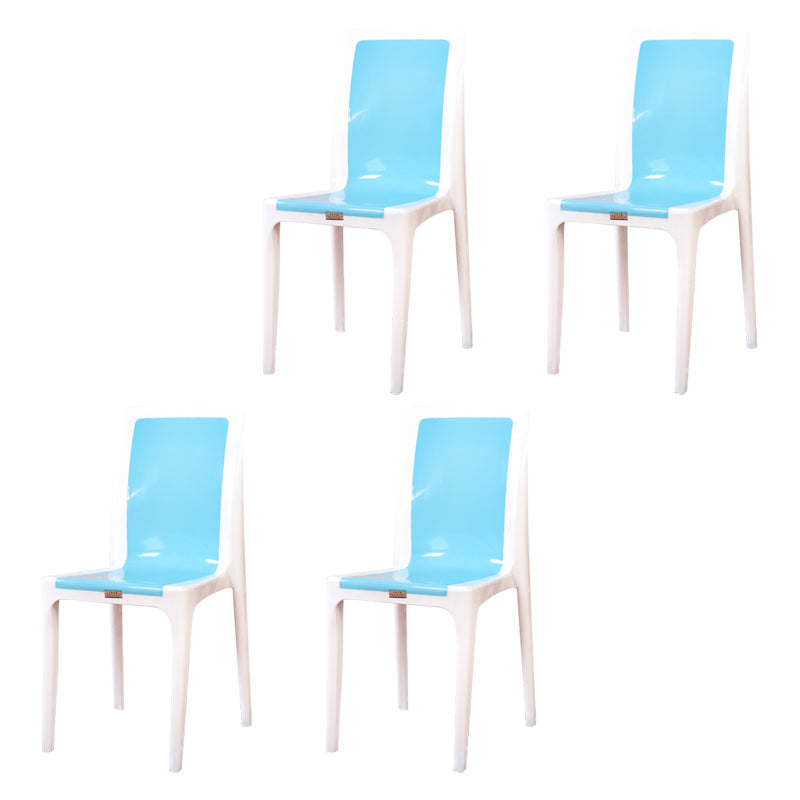Contemporary Style Dining Chair Plastic Kitchen Dining Armless Side Chair Blue 4 Piece Set Clearhalo ' kitchen&dining_furn' 'Dining Chairs' 'Dining Tables & Seating' 'dining_chair' 'furn' 'furn_dining_chair' 'Furniture' 'furniture_dining_chair' 'Kitchen & Dining Furniture' 'kitchen' 4039867
