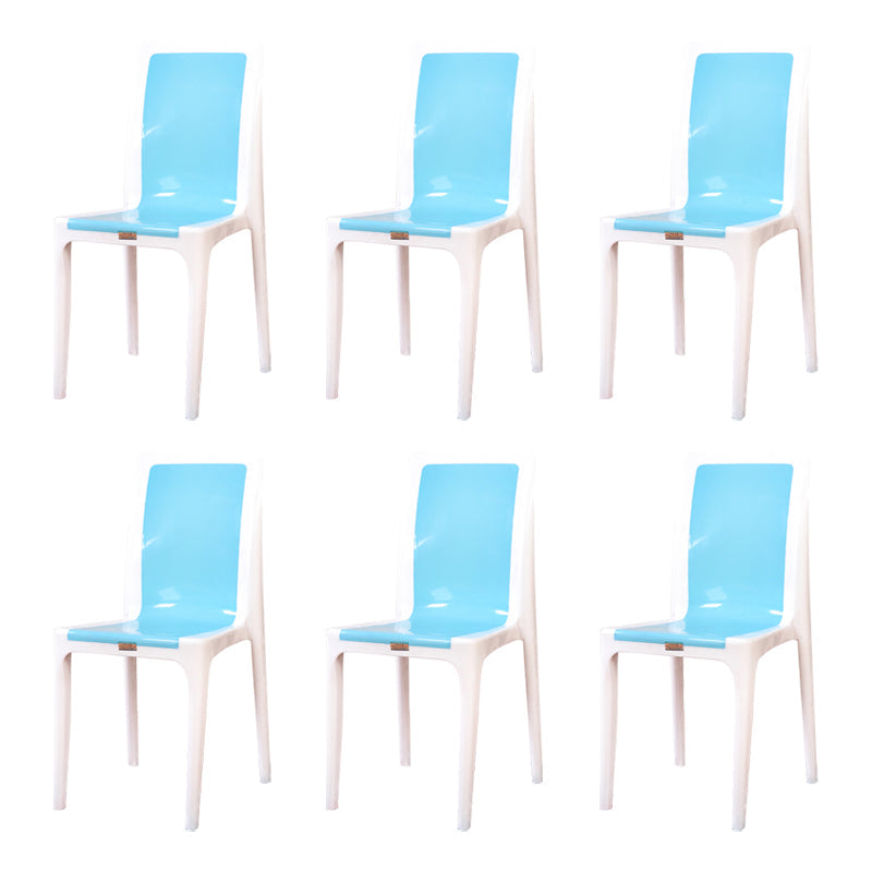 Contemporary Style Dining Chair Plastic Kitchen Dining Armless Side Chair Blue 6 Piece Set Clearhalo ' kitchen&dining_furn' 'Dining Chairs' 'Dining Tables & Seating' 'dining_chair' 'furn' 'furn_dining_chair' 'Furniture' 'furniture_dining_chair' 'Kitchen & Dining Furniture' 'kitchen' 4039868