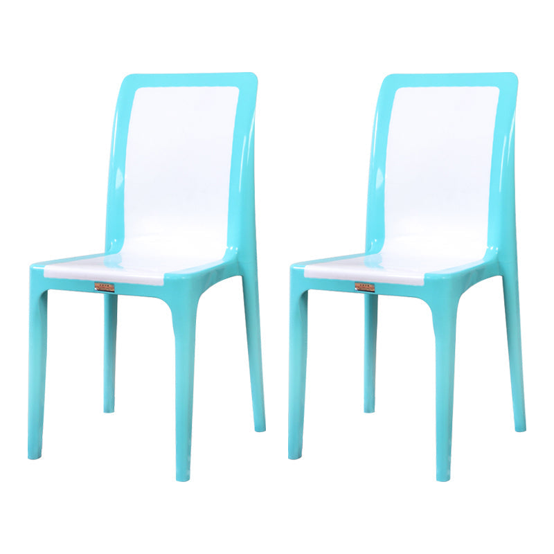 Contemporary Style Dining Chair Plastic Kitchen Dining Armless Side Chair White 2 Piece Set Clearhalo ' kitchen&dining_furn' 'Dining Chairs' 'Dining Tables & Seating' 'dining_chair' 'furn' 'furn_dining_chair' 'Furniture' 'furniture_dining_chair' 'Kitchen & Dining Furniture' 'kitchen' 4039870