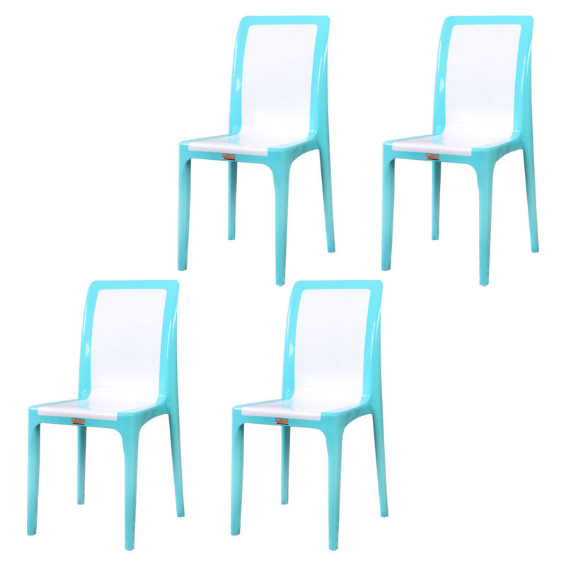 Contemporary Style Dining Chair Plastic Kitchen Dining Armless Side Chair White 4 Piece Set Clearhalo ' kitchen&dining_furn' 'Dining Chairs' 'Dining Tables & Seating' 'dining_chair' 'furn' 'furn_dining_chair' 'Furniture' 'furniture_dining_chair' 'Kitchen & Dining Furniture' 'kitchen' 4039872