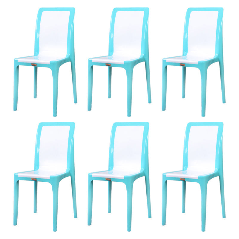 Contemporary Style Dining Chair Plastic Kitchen Dining Armless Side Chair White 6 Piece Set Clearhalo ' kitchen&dining_furn' 'Dining Chairs' 'Dining Tables & Seating' 'dining_chair' 'furn' 'furn_dining_chair' 'Furniture' 'furniture_dining_chair' 'Kitchen & Dining Furniture' 'kitchen' 4039874