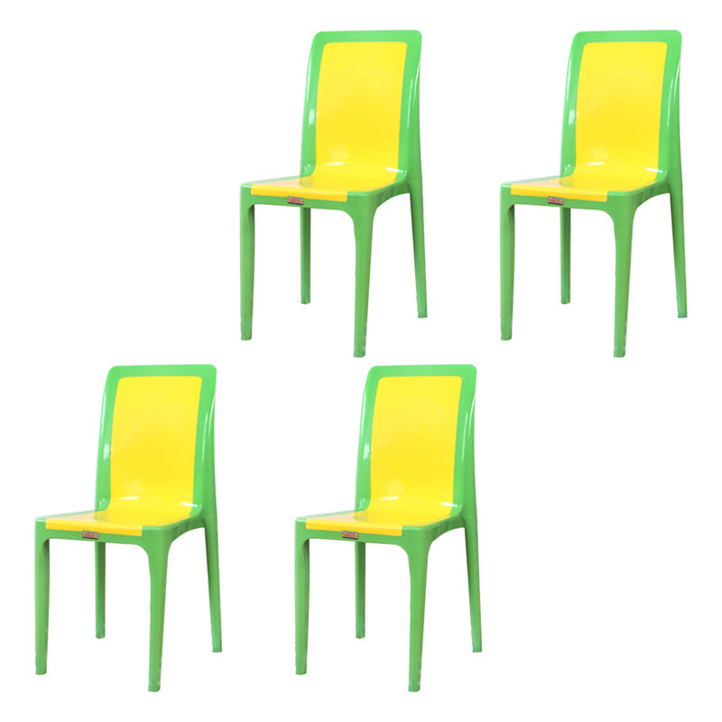 Contemporary Style Dining Chair Plastic Kitchen Dining Armless Side Chair Yellow 4 Piece Set Clearhalo ' kitchen&dining_furn' 'Dining Chairs' 'Dining Tables & Seating' 'dining_chair' 'furn' 'furn_dining_chair' 'Furniture' 'furniture_dining_chair' 'Kitchen & Dining Furniture' 'kitchen' 4039885