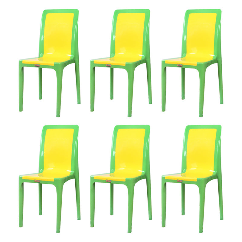 Contemporary Style Dining Chair Plastic Kitchen Dining Armless Side Chair Yellow 6 Piece Set Clearhalo ' kitchen&dining_furn' 'Dining Chairs' 'Dining Tables & Seating' 'dining_chair' 'furn' 'furn_dining_chair' 'Furniture' 'furniture_dining_chair' 'Kitchen & Dining Furniture' 'kitchen' 4039886