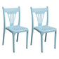 Contemporary Style Plastic Dining Armless Chair Slat Back Dining Stackable Chairs for Home Blue 2 Piece Set Clearhalo ' kitchen&dining_furn' 'Dining Chairs' 'Dining Tables & Seating' 'dining_chair' 'furn' 'furn_dining_chair' 'Furniture' 'furniture_dining_chair' 'Kitchen & Dining Furniture' 'kitchen' 4039889