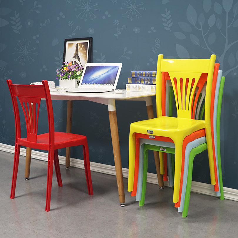 Contemporary Style Plastic Dining Armless Chair Slat Back Dining Stackable Chairs for Home Clearhalo ' kitchen&dining_furn' 'Dining Chairs' 'Dining Tables & Seating' 'dining_chair' 'furn' 'furn_dining_chair' 'Furniture' 'furniture_dining_chair' 'Kitchen & Dining Furniture' 'kitchen' 4039891