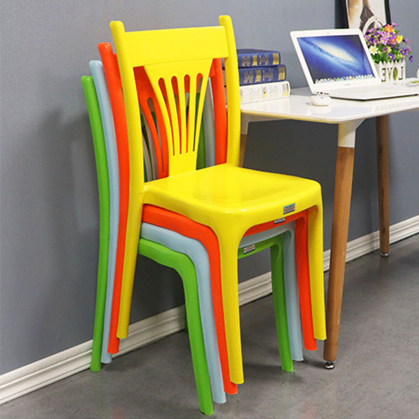 Contemporary Style Plastic Dining Armless Chair Slat Back Dining Stackable Chairs for Home Clearhalo ' kitchen&dining_furn' 'Dining Chairs' 'Dining Tables & Seating' 'dining_chair' 'furn' 'furn_dining_chair' 'Furniture' 'furniture_dining_chair' 'Kitchen & Dining Furniture' 'kitchen' 4039894