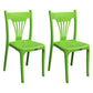 Contemporary Style Plastic Dining Armless Chair Slat Back Dining Stackable Chairs for Home Green 2 Piece Set Clearhalo ' kitchen&dining_furn' 'Dining Chairs' 'Dining Tables & Seating' 'dining_chair' 'furn' 'furn_dining_chair' 'Furniture' 'furniture_dining_chair' 'Kitchen & Dining Furniture' 'kitchen' 4039895