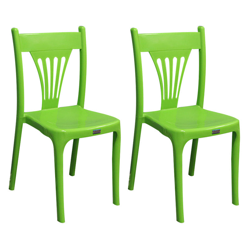 Contemporary Style Plastic Dining Armless Chair Slat Back Dining Stackable Chairs for Home Green 2 Piece Set Clearhalo ' kitchen&dining_furn' 'Dining Chairs' 'Dining Tables & Seating' 'dining_chair' 'furn' 'furn_dining_chair' 'Furniture' 'furniture_dining_chair' 'Kitchen & Dining Furniture' 'kitchen' 4039895