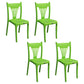 Contemporary Style Plastic Dining Armless Chair Slat Back Dining Stackable Chairs for Home Green 4 Piece Set Clearhalo ' kitchen&dining_furn' 'Dining Chairs' 'Dining Tables & Seating' 'dining_chair' 'furn' 'furn_dining_chair' 'Furniture' 'furniture_dining_chair' 'Kitchen & Dining Furniture' 'kitchen' 4039897