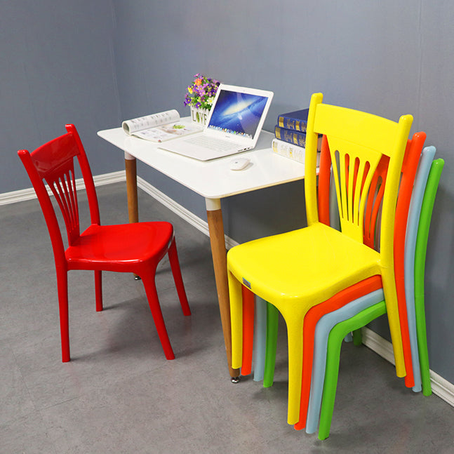 Contemporary Style Plastic Dining Armless Chair Slat Back Dining Stackable Chairs for Home Clearhalo ' kitchen&dining_furn' 'Dining Chairs' 'Dining Tables & Seating' 'dining_chair' 'furn' 'furn_dining_chair' 'Furniture' 'furniture_dining_chair' 'Kitchen & Dining Furniture' 'kitchen' 4039903