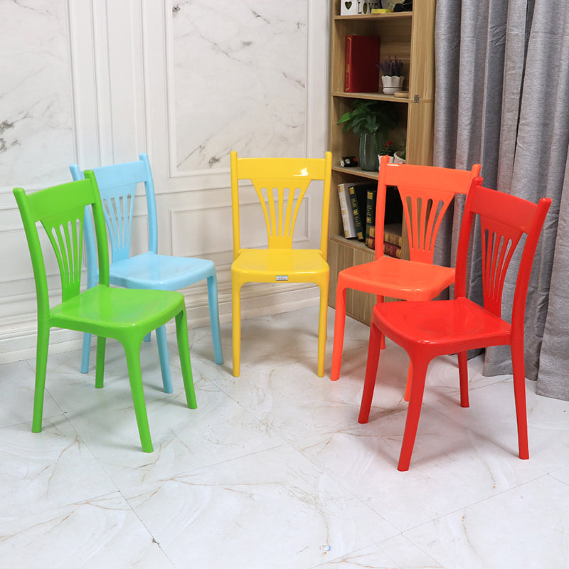 Contemporary Style Plastic Dining Armless Chair Slat Back Dining Stackable Chairs for Home Clearhalo ' kitchen&dining_furn' 'Dining Chairs' 'Dining Tables & Seating' 'dining_chair' 'furn' 'furn_dining_chair' 'Furniture' 'furniture_dining_chair' 'Kitchen & Dining Furniture' 'kitchen' 4039906