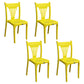 Contemporary Style Plastic Dining Armless Chair Slat Back Dining Stackable Chairs for Home Yellow 4 Piece Set Clearhalo ' kitchen&dining_furn' 'Dining Chairs' 'Dining Tables & Seating' 'dining_chair' 'furn' 'furn_dining_chair' 'Furniture' 'furniture_dining_chair' 'Kitchen & Dining Furniture' 'kitchen' 4039912