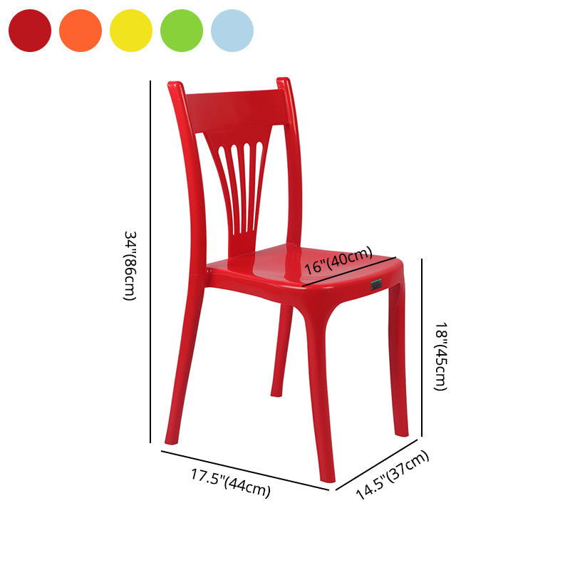 Contemporary Style Plastic Dining Armless Chair Slat Back Dining Stackable Chairs for Home Clearhalo ' kitchen&dining_furn' 'Dining Chairs' 'Dining Tables & Seating' 'dining_chair' 'furn' 'furn_dining_chair' 'Furniture' 'furniture_dining_chair' 'Kitchen & Dining Furniture' 'kitchen' 4039914